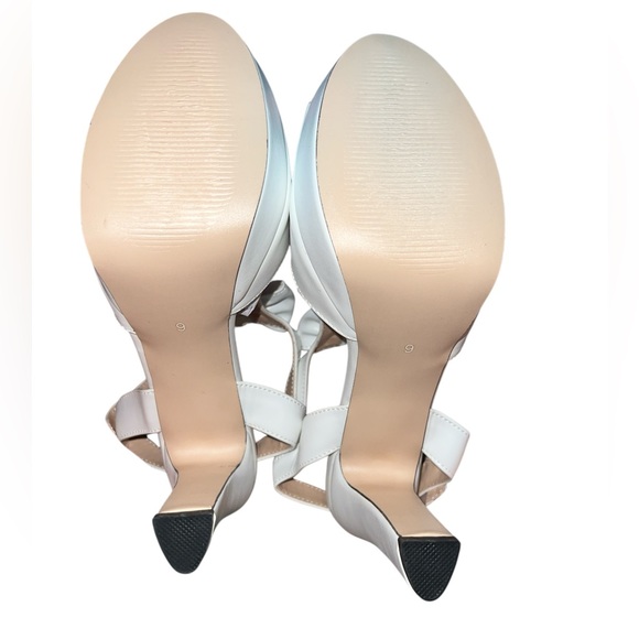 New Elegant white Pump hi heels Peep-Toe Bow platform heels size 9 white pumps - Picture 6 of 13